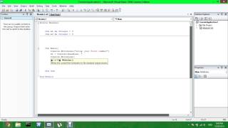 how to create a console application with VB08
