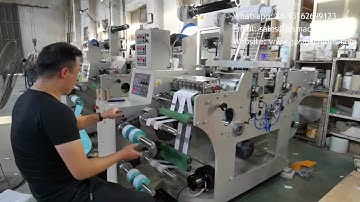 JPS-320C-TR Label Two Station Rotary Die Cutter Slitter Machine With Dual Turret Rewinder to Italy