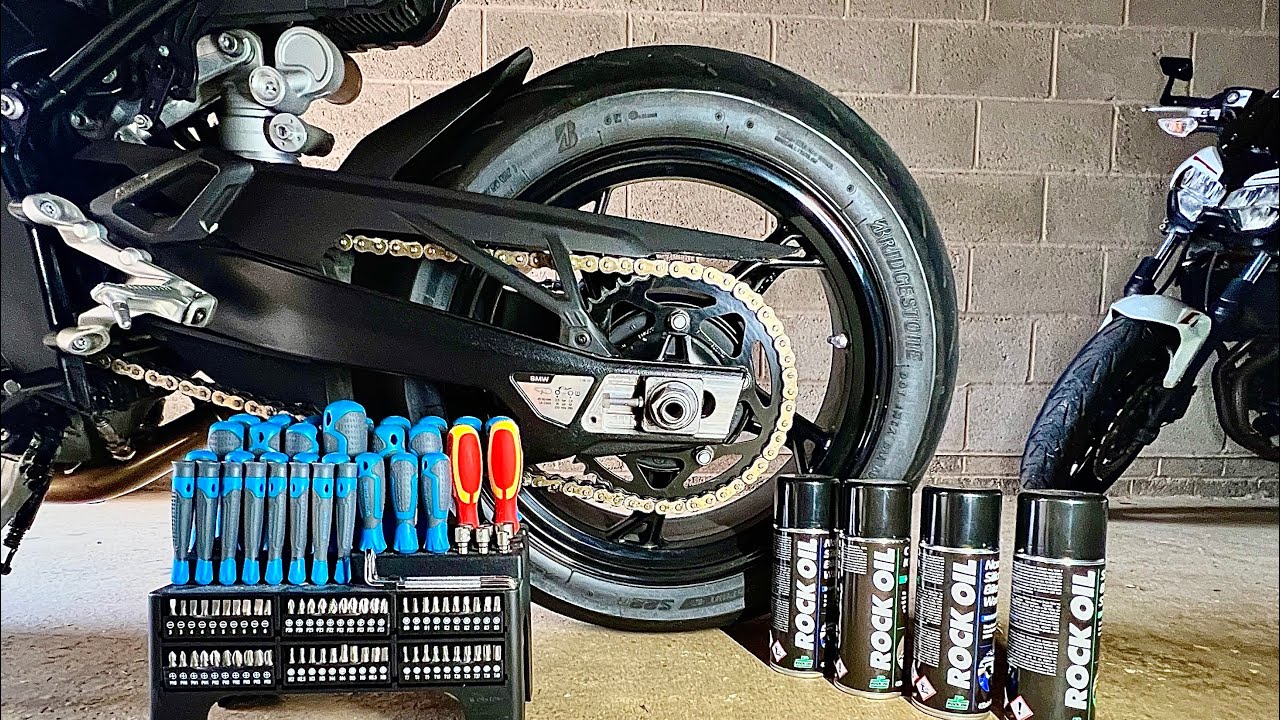 How to tighten a motorcycle chain [BMW S1000RR] - YouTube