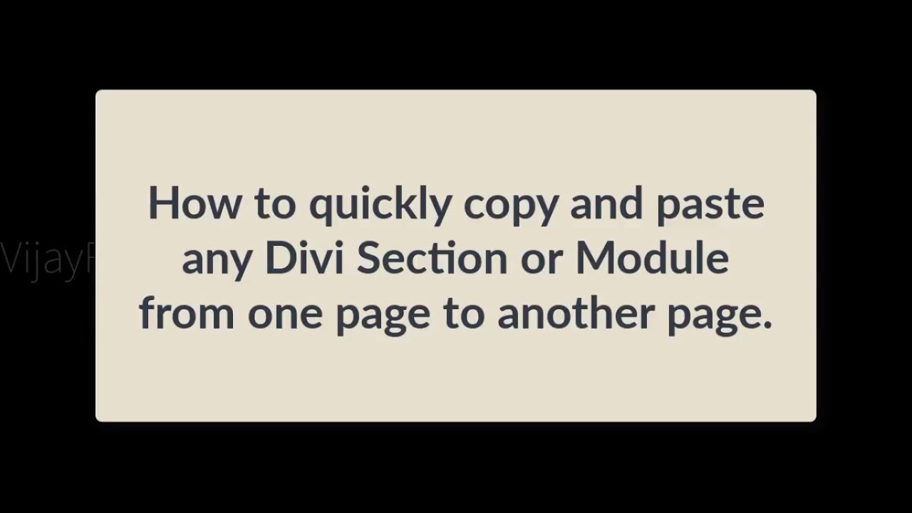 Quick Copy Paste any Divi Module, layout, section from one page to ...