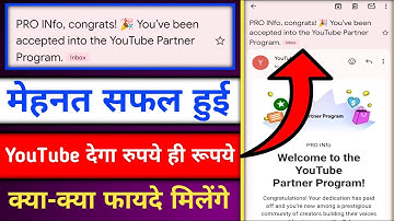 Congrats You Have been accepted into the YouTube Partner Program