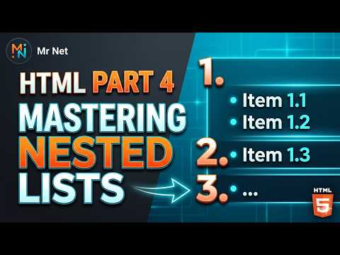 HTML Nested Lists Tutorial - How to Nest Lists in HTML (Part 4)