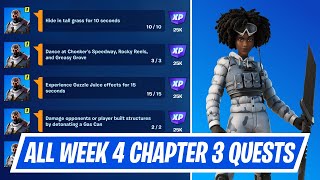 All Week 4 Season Quests Challenges in Fortnite - How to complete Week 4 Season Quests in Chapter 3