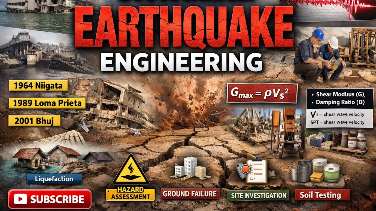 Earthquake | Liquefaction | Shear Modulus, Damping | Dynamic Soil Property & Field Test, Foundation