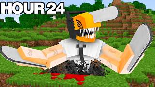 I Became CHAINSAW MAN for 24 Hours in Minecraft!