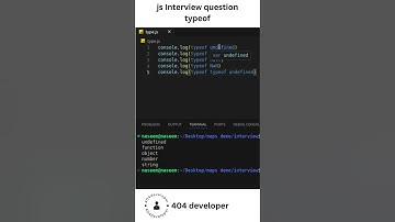 js Interview Question | typeof | javascript