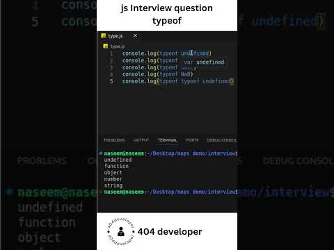 js Interview Question | typeof | javascript