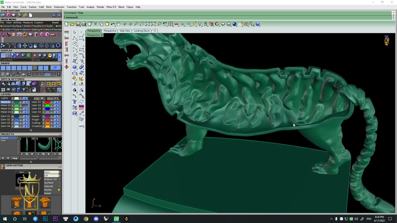 Nhẫn Nam Vàng Ta 15 Chỉ Mặt Nguyên Con Hổ Nam 3D - youtube
