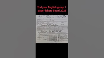 2nd year English group 1 paper 2023-today || English paper 2023-12th English paper 2023 lahore board