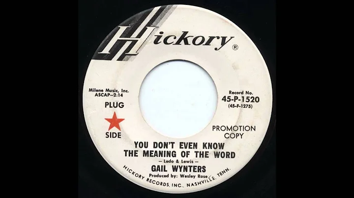 Gail Wynters - You Don't Even Know the Meaning Of ...