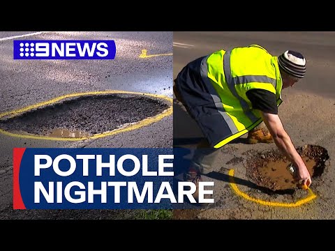 Victorians resort to filling potholes themselves as conditions worsen | 9 News Australia