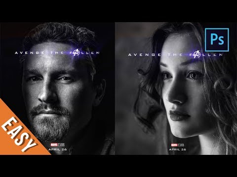 [photoshop-tutorial]-avengers-:-endgame-"avenge-the-fallen"-poster-template-[psd-file]