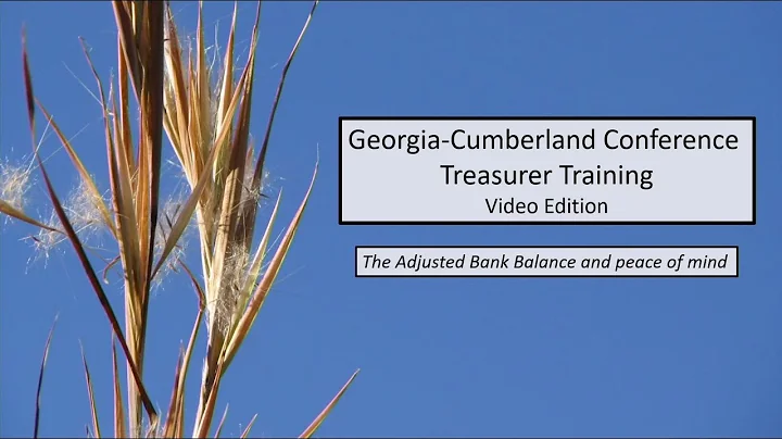 Treasurer Training - 6.2 - Bank Reconciliations - The Adjusted Bank Balance & Peace of Mind