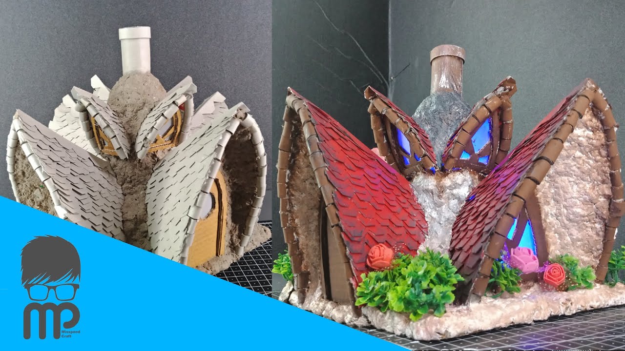 DIY -*Fairy House*-  Using  CardBoard and Egg Rack pulp