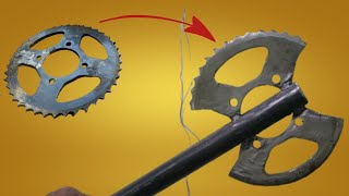 DIY- create a beautiful axe frome Bike chain sprocket!! Restoration