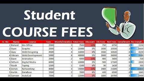 How To Make Automatic Student Fee Collection in Excel | Student Fee Maintain | Advanced Excel