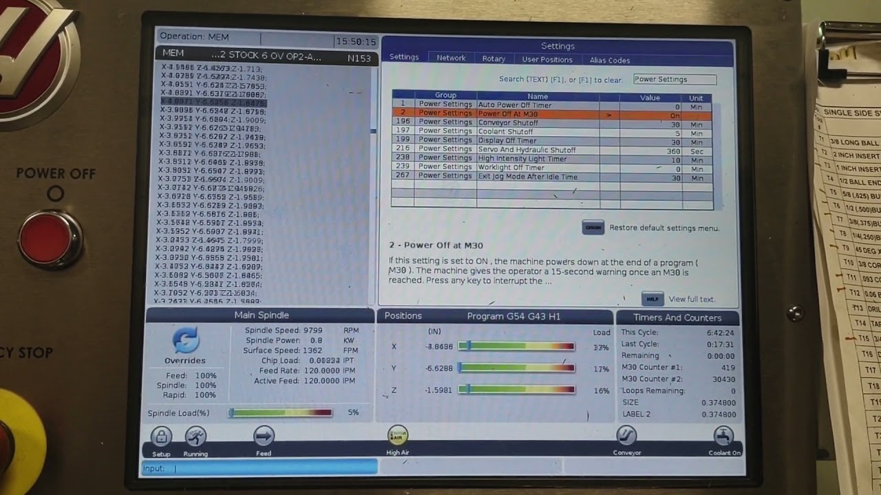 2018 Haas VM6 high speed code
