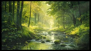 【自然の音】森の中を流れる小さな川 🚗 最高のリラックス癒し 音楽,睡眠 音楽 - Relaxing Piano Music