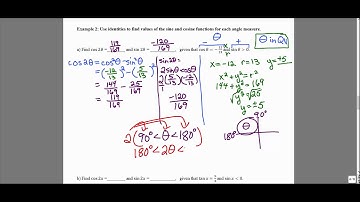 MATH 1316 Section 5.5: Solving for cos2x and sin2x values using double angle identities