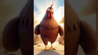 a big crowd the village | true story of the crow and the cock 😭#ai #cock #crow #farmar