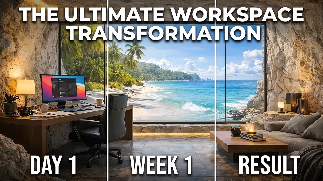 The Ultimate Cave Workspace | 4K Tropical Beach Ambience