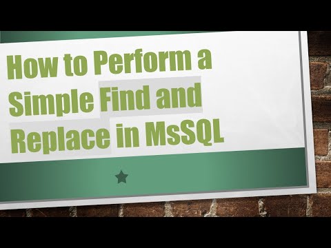 How to Perform a Simple Find and Replace in MsSQL