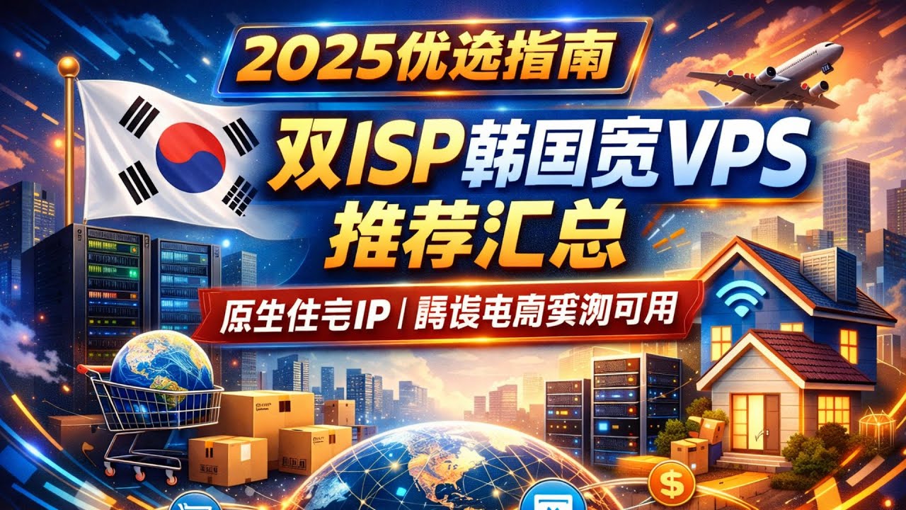 【2025优选指南】双ISP韩国家宽VPS推荐汇总｜原生住宅IP｜跨境电商实测可用