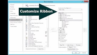 How to Customize Ribbon in Microsoft Word Document 2017
