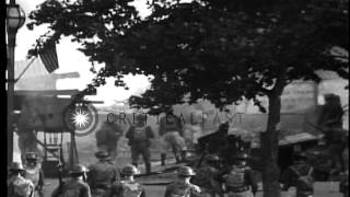 Bonus Army, veterans of World War I, are routed from their camp by US Army troops...HD Stock Footage