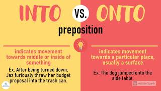 Into Vs Onto  Vocabulary Development  Ims  Elc