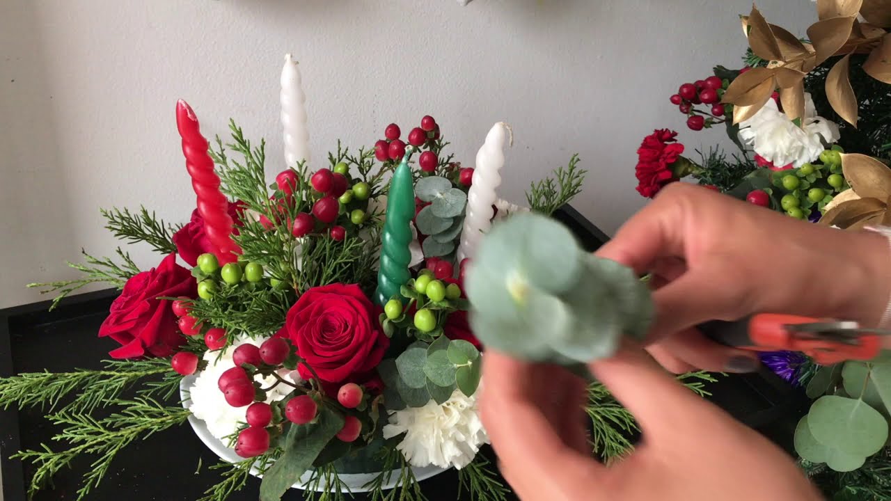 DIY Christmas Flower Arrangements YouTube