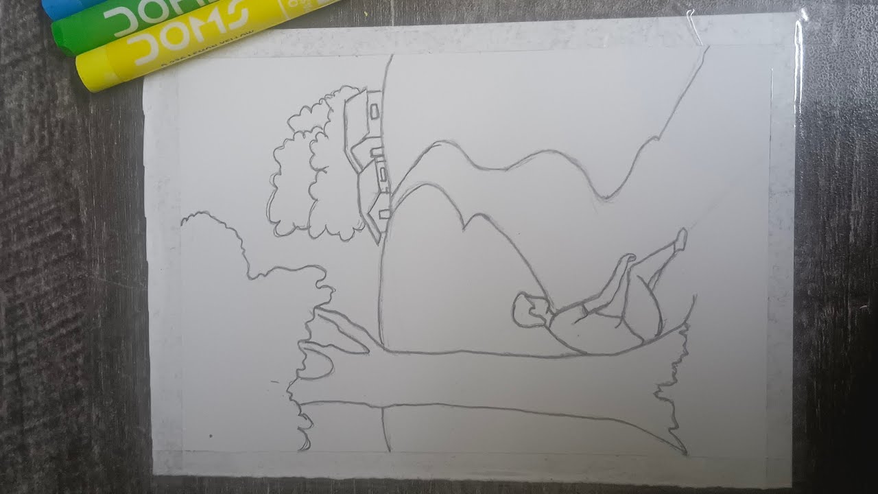 How To Draw A Beautiful Scenery ??  Scenery Drawing Kaise Banaye???