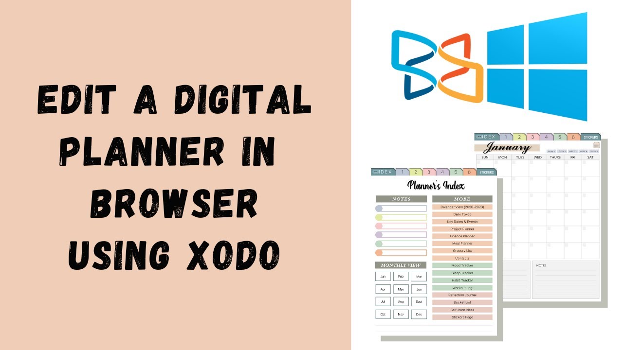 How to Edit a Digital Planner in Computer Browser using Xodo - YouTube