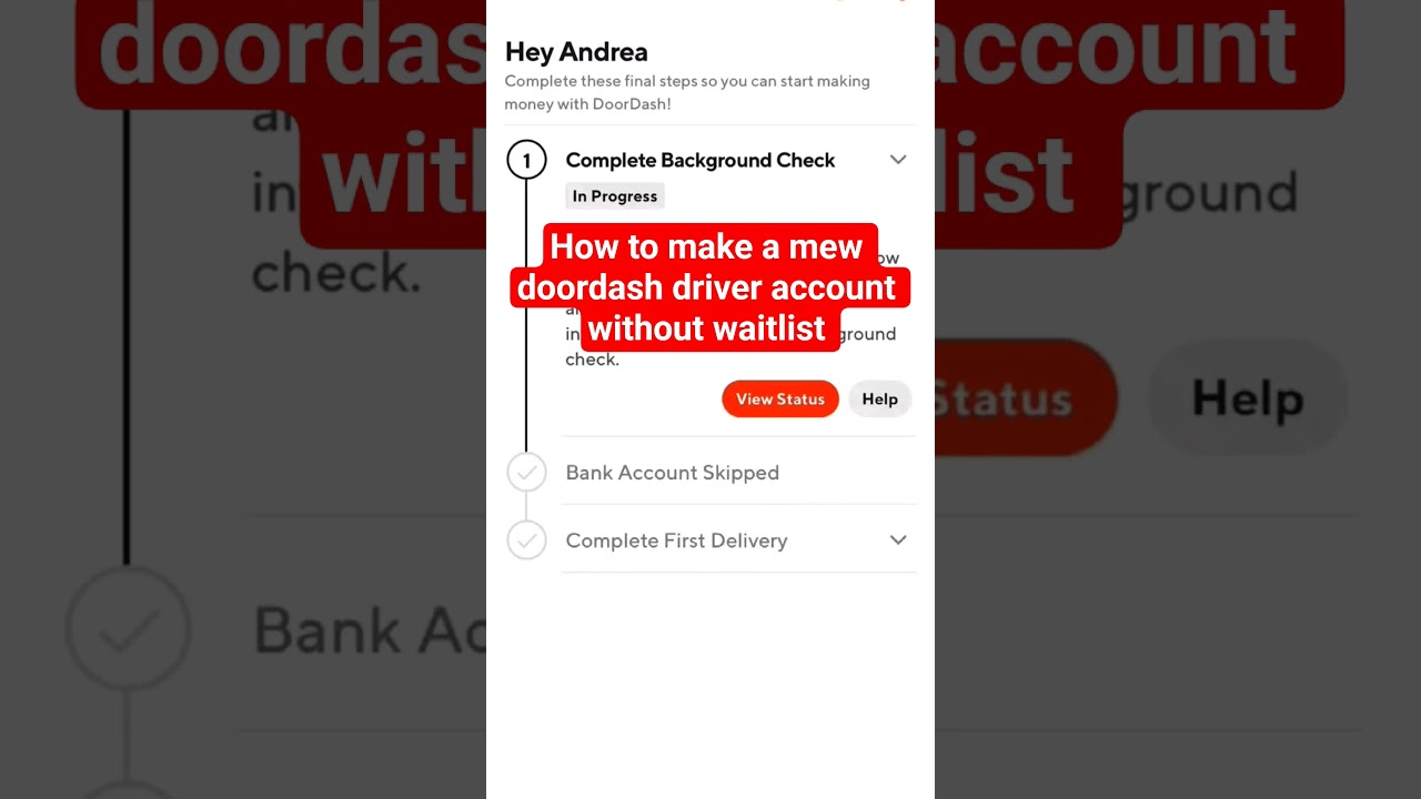 How to make a new Doordash driver account without the waitlist 