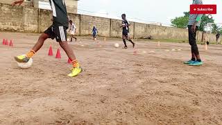 Football Movement Practicing inside and outside Ball Movement