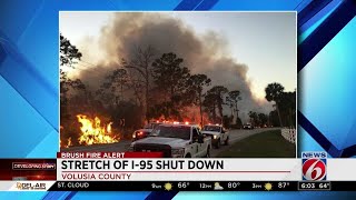 Brush fire closes I-95