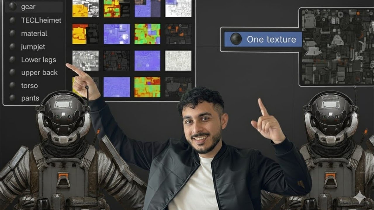 Bake multiple and textures into single texture - YouTube