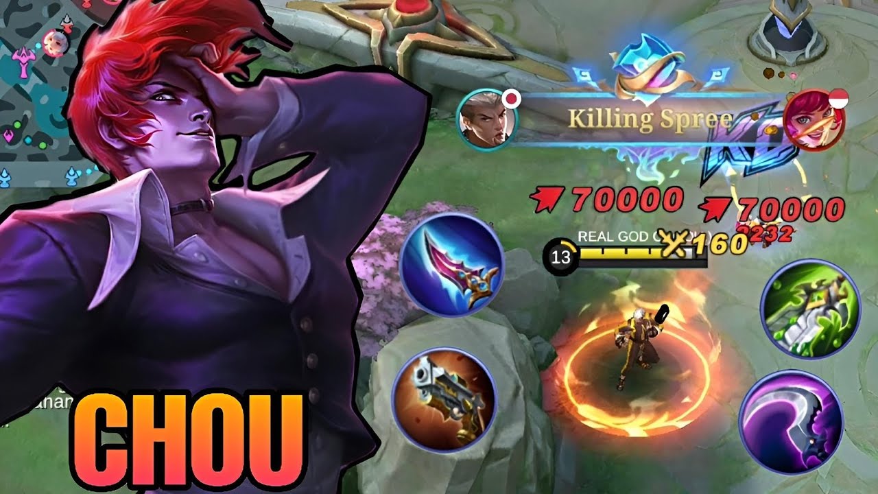 Chou build one shot combo damage be like || Mobile Legends