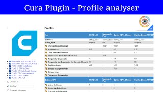 Cura Plugin Profile Analyser - Better profiles through better overview