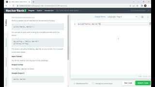 Hackerrank python-1 print "hello" #print hello#python#hackerrank @kbn presentations Net Worth
