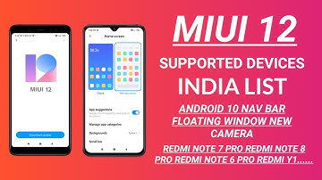 OFFICIAL MIUI 12 INDIA SUPPORTED DEVICES LIST | ANDROID 10 NAVIGATION BAR | FLOTING WINDOW | CAMERA
