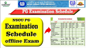 Nsou Pg Exam Schedule Routine MA, M.Sc. M.Com MLIS MSW Netaji Subhas Open University PG Examination
