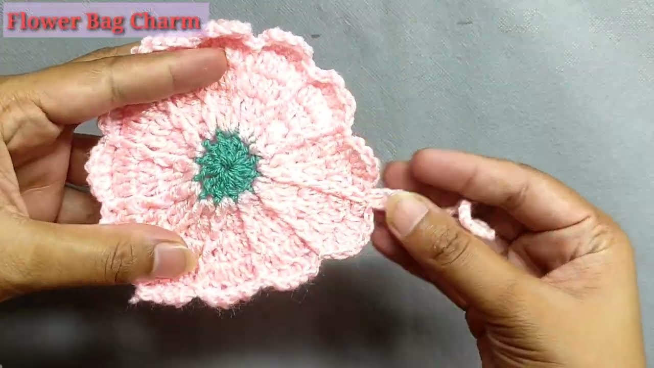 CROCHET FLOWER CHARM BAG TUTORIAL #crochet #crochetflower #crochettutorial  