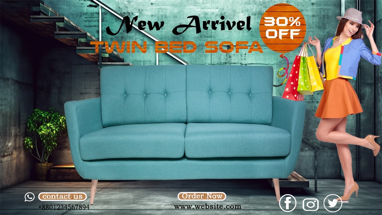 Furniture Ads Banner Design Tutorial  Instagram Ads Banner Design in Photoshop  Photoshop Tutorial 2