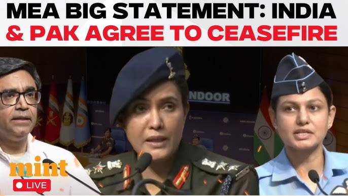 LIVE | India Pakistan Agrees To 'IMMEDIATE CEASEFIRE' | MEA Briefing | India Pakistan News | Modi - YouTube