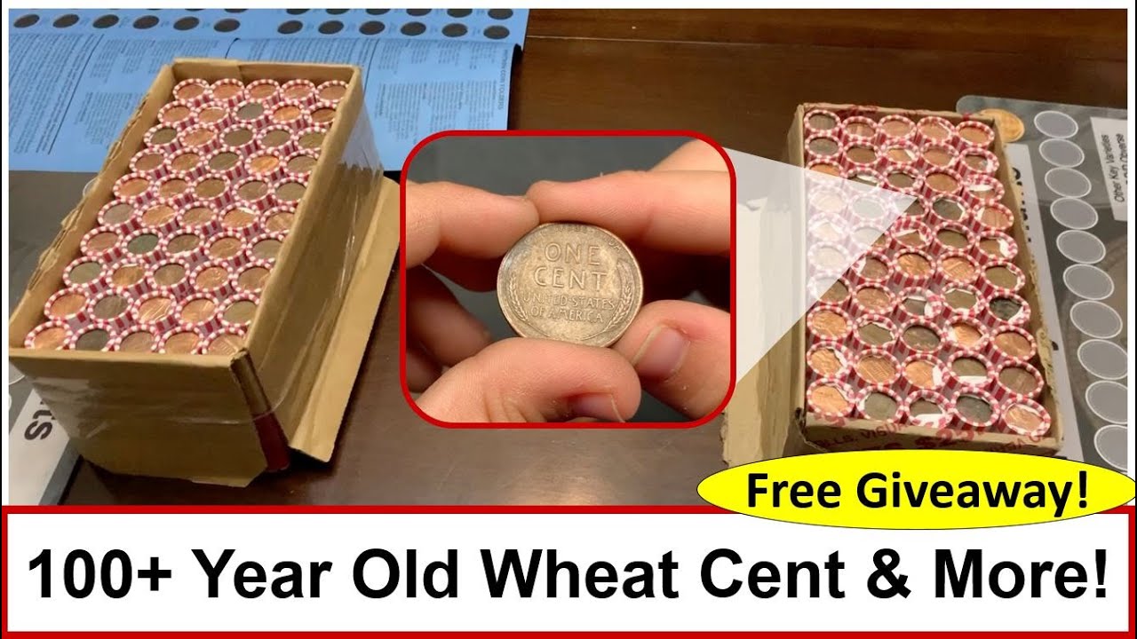 Lots of Wheat Cents Coin Roll Hunting Two Penny Boxes! Free Giveaway!