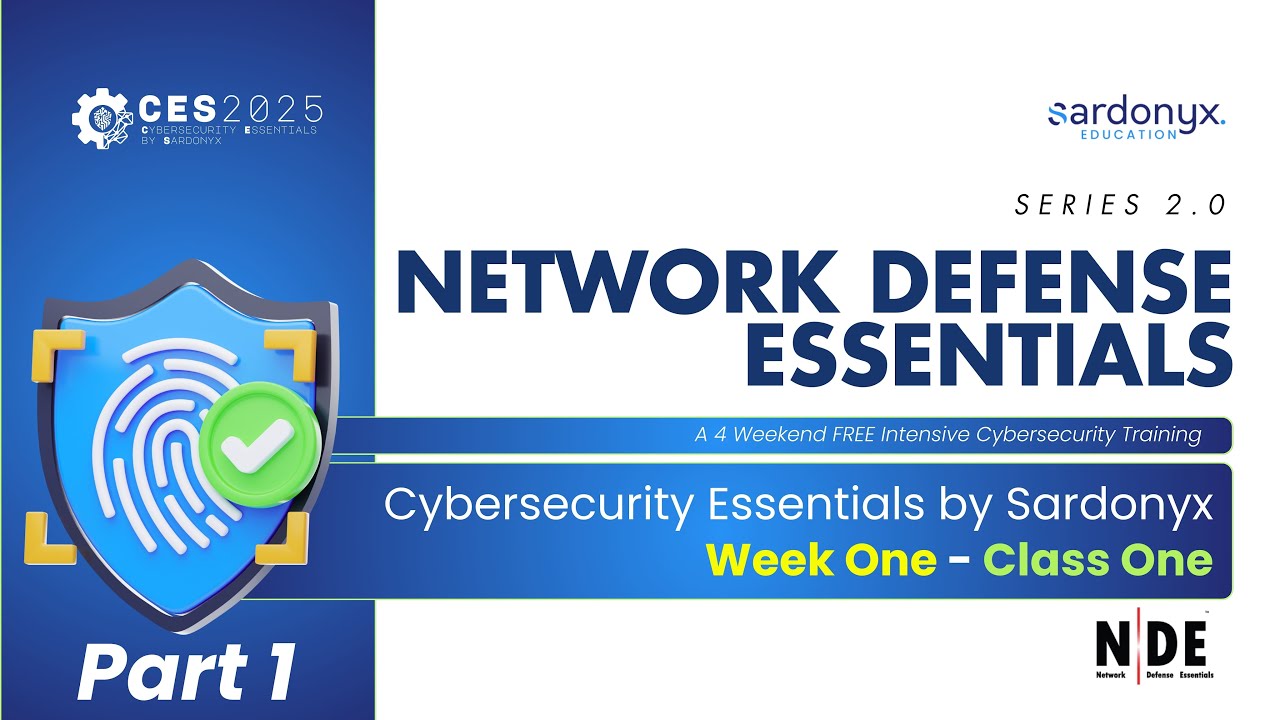 FREE Cybersecurity Training Part 1 || Week 1 Class 1 || Network Defense Essential (NDE)