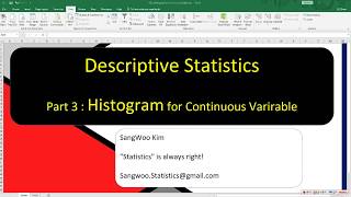 003 Histogram for Continuous Variable by Excel