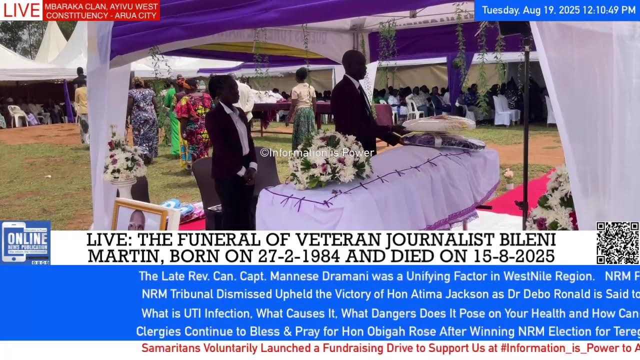 THE FUNERAL OF VETERAN JOURNALIST MR MARTIN BILENI WHO WAS BORN ON 27-2-1984 AND DIED ON 15-8-2025.