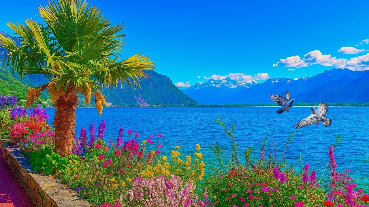 🇨🇭Switzerland 4K | A Cinematic Nature Journey in Montreux | Lake Geneva's Peaceful Beauty